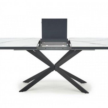 Фото10.Розкладний стіл DIESEL 160 (200) x90 Halmar білий мармур / чорний
